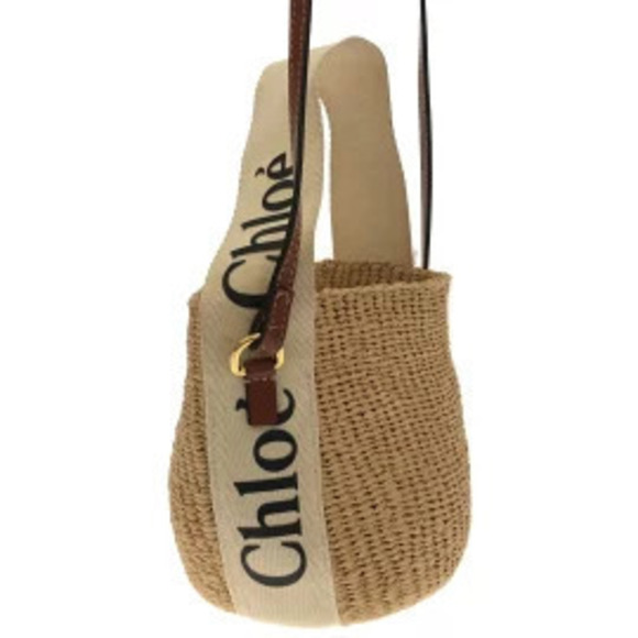 Chloe Handbags - Chloe Woody Basket Shoulder Bag Beige Brown Straw Tan Leather